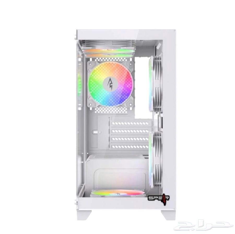 SPEAR SUSHI 345 Glass M-AT-X/I-T-X Gaming Computer Case with 4 ARGB Fans and 10-Port Fan Hub and Remote Control in Black64473997587458114