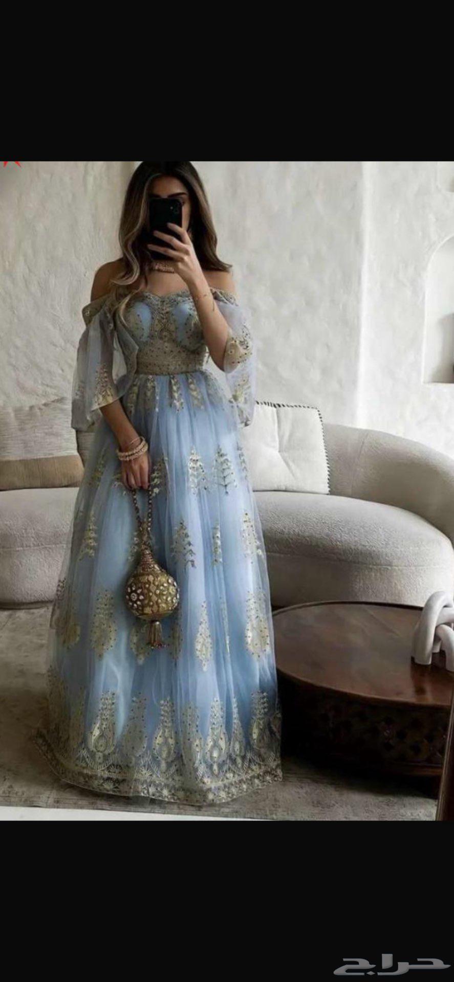 فستان هندي جديد لم يلبس ابدا  مقاسxxl ويلبس لارج ومديم64504489760259110