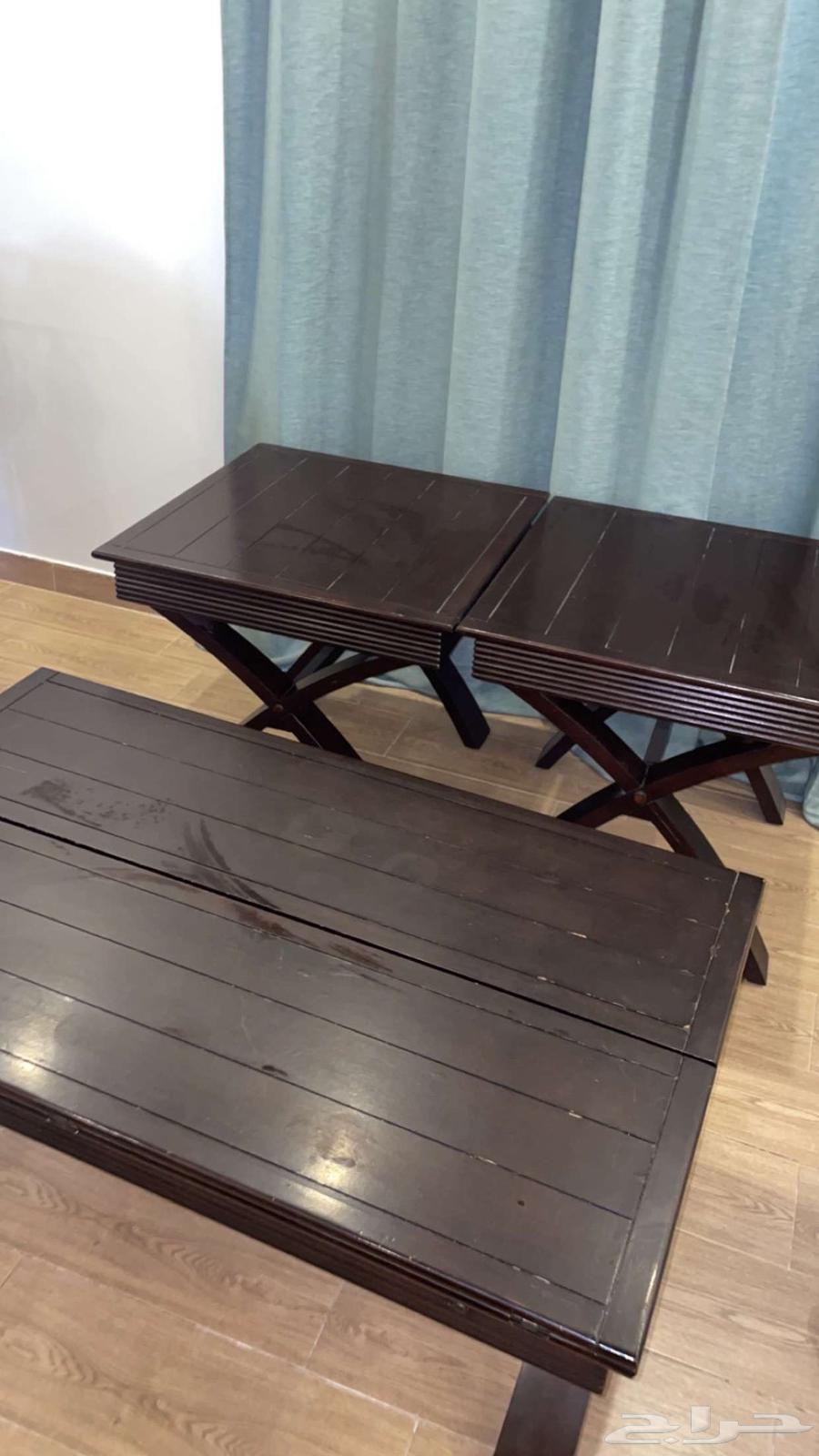 Wooden coffee table with two side tables64486854706945112