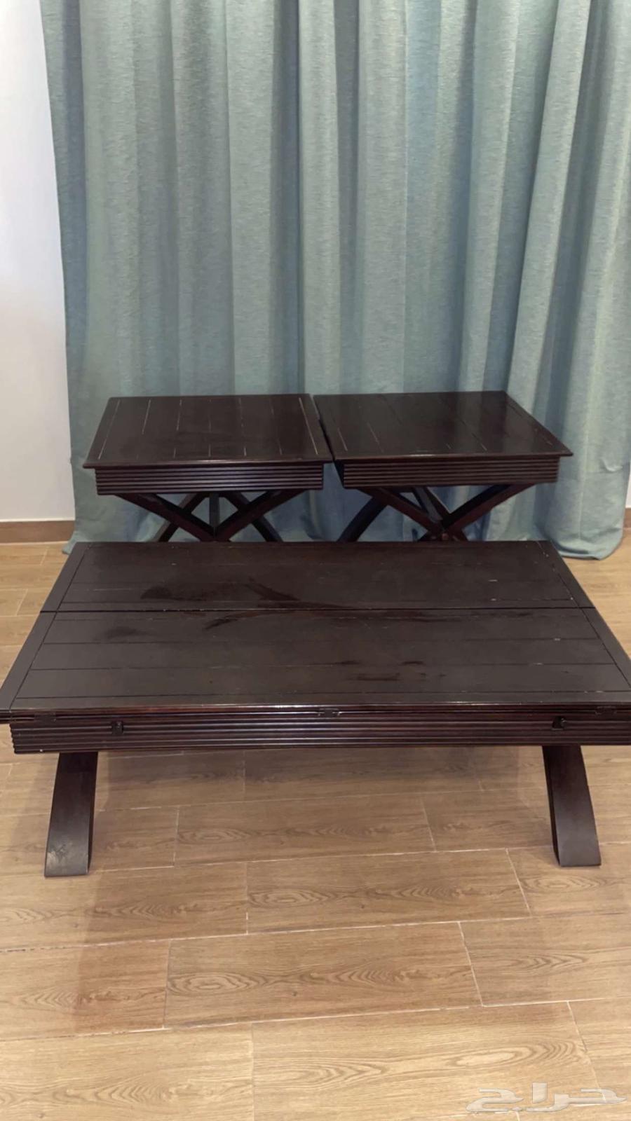 Wooden coffee table with two side tables64486854706945110