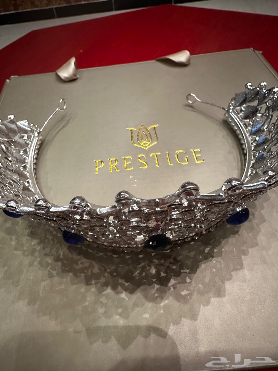 تاج ملكي مرصع بحجر الزفير الازرق للزفاف64495624574466112