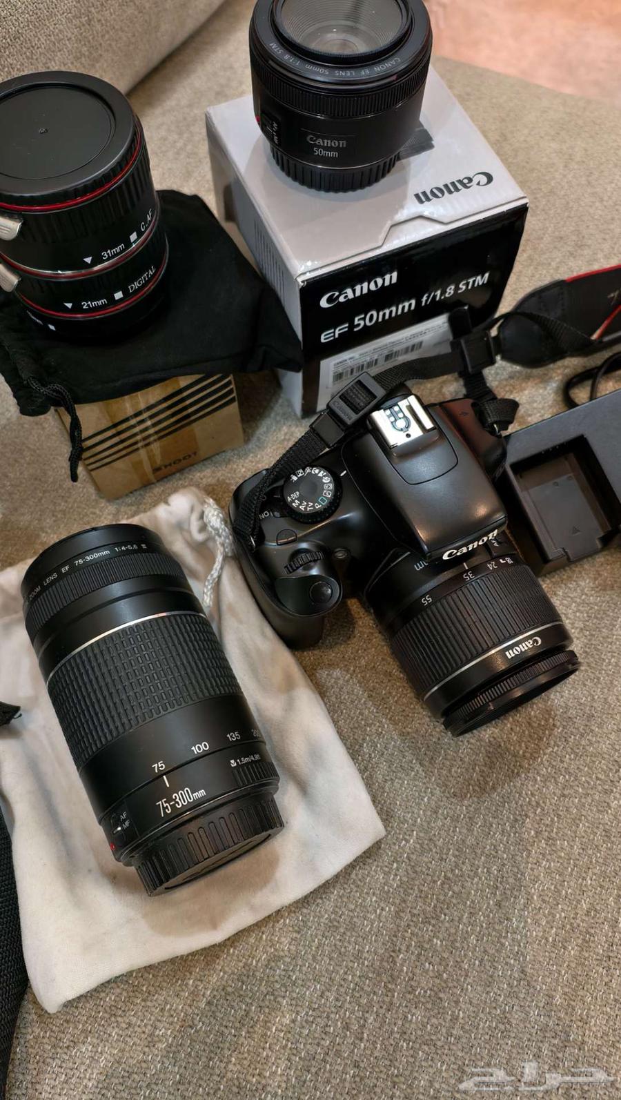 عدسات كانون جديدة. كاميرا كانون 1100dنظيفة للبيع64489916715009112