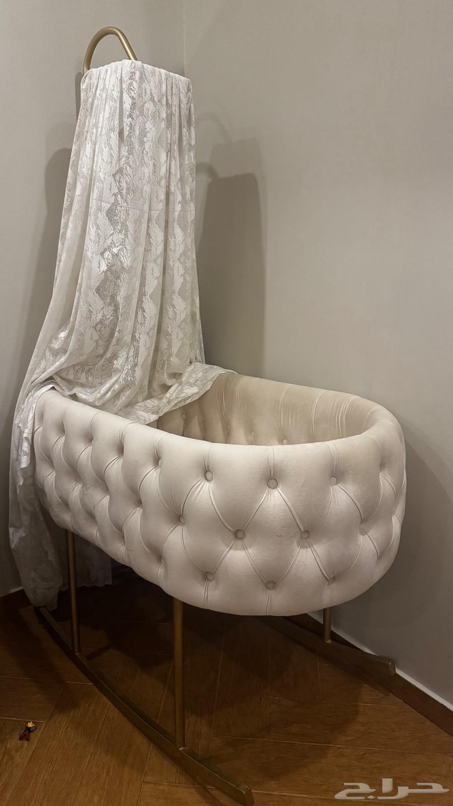 سرير مواليد مع مظلة من الدانتيل64492948159361113