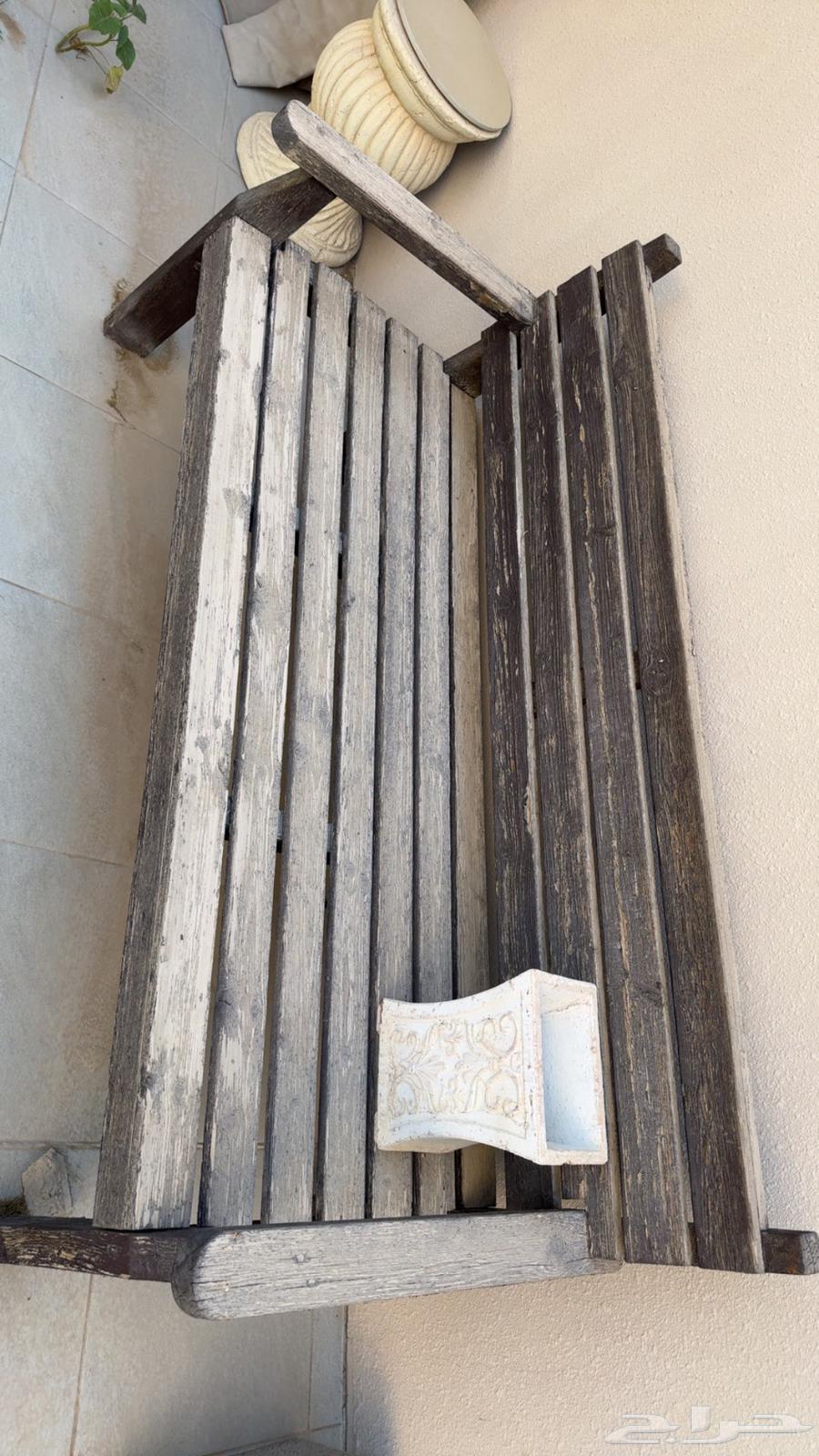 كرسيين خشب حديقه مستعمل64494180610945110