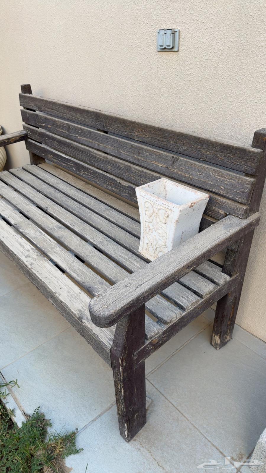 كرسيين خشب حديقه مستعمل64494180610945111