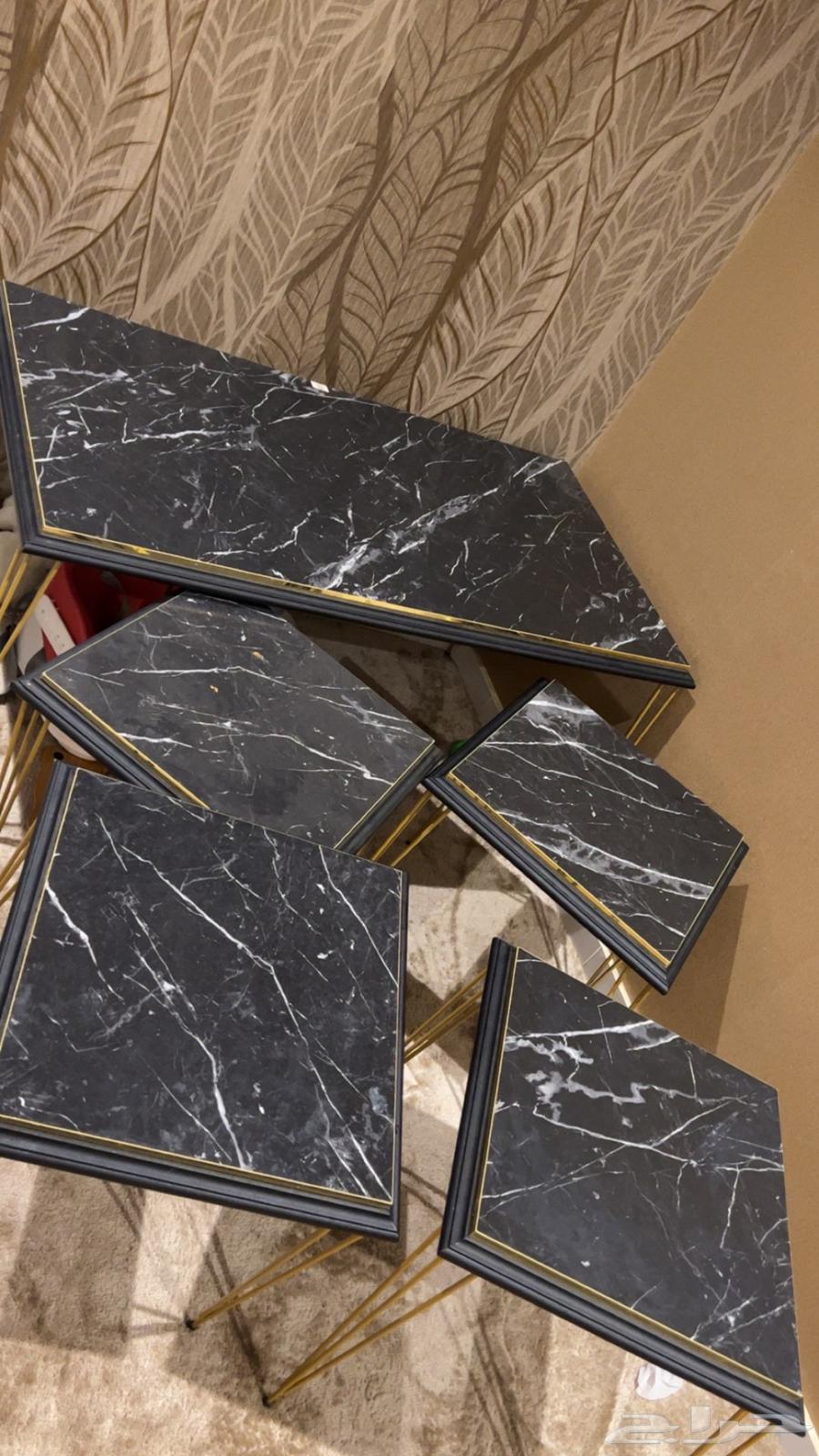 Marble Black Table with Stand and Circular Drawers (Urgent Sale)64487663860609110