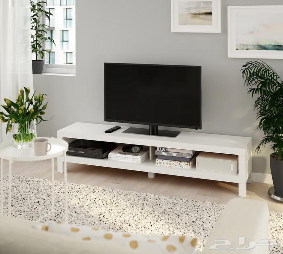 طاولة تلفزيون من ايكيا خشب ابيض64495118242689112