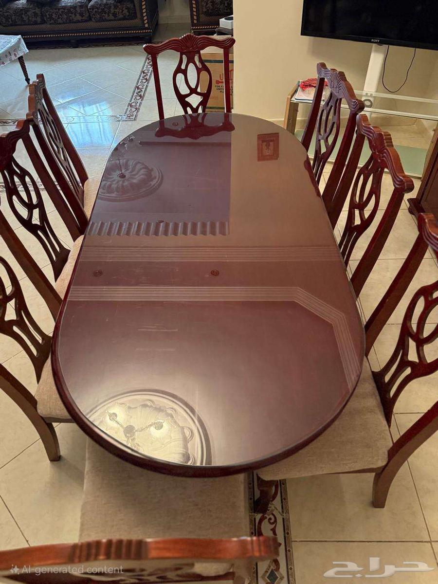 طاولة طعام 8 كراسي ودولاب64497482129409112