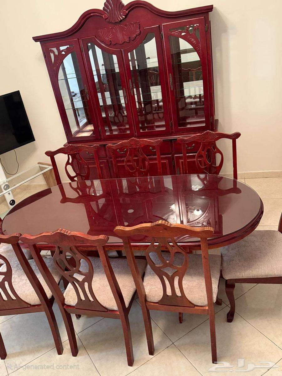 طاولة طعام 8 كراسي ودولاب64497482129409111