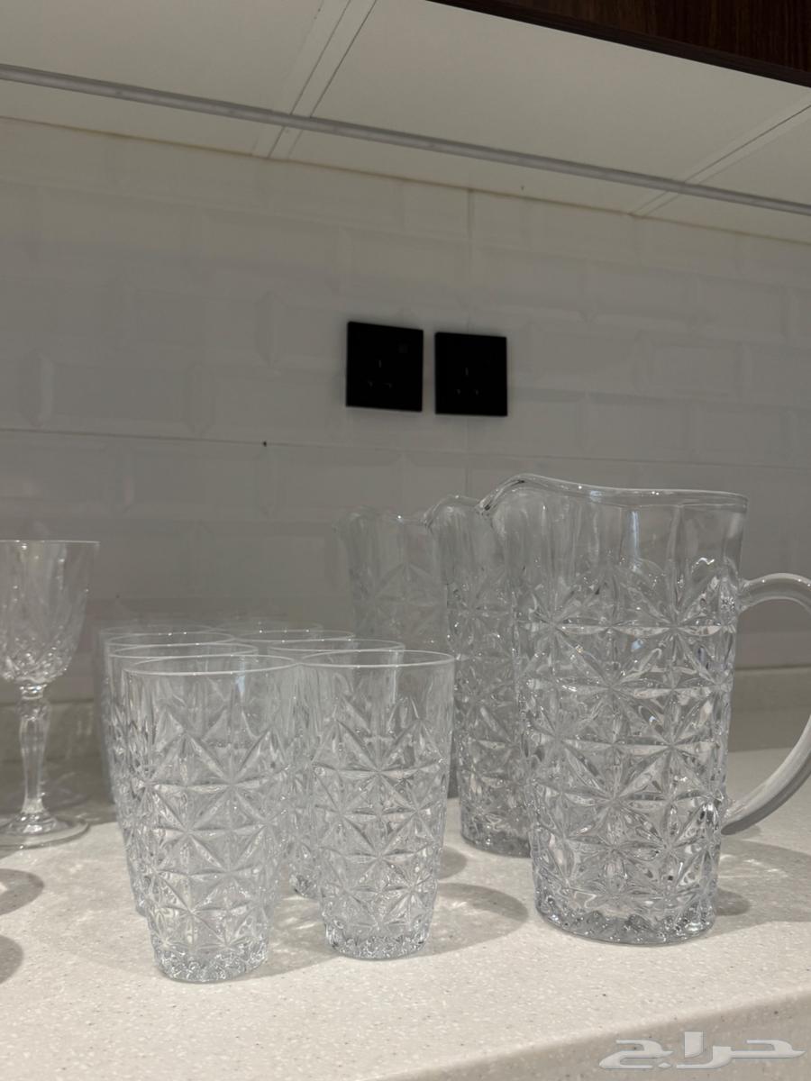 للبيع 2 طقم كاسات كريستال إيطالي 18 قطعة64499007432449112