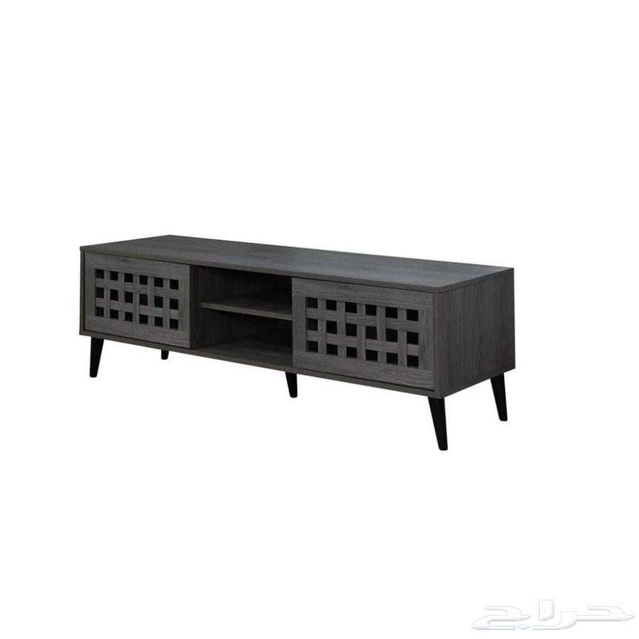 طاولة أحذية   طاولة تلفزيون بحالة جديدة (لون خشبي رمادي)64501539472258111