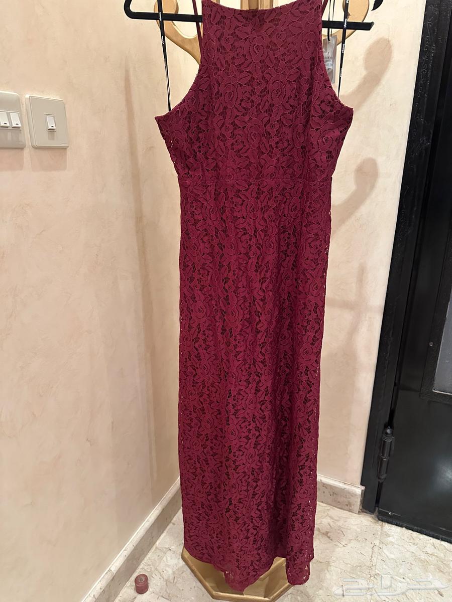 فستان جديد تماما  مقاس ميديم 12 دانتيل برغندي64511269479555110