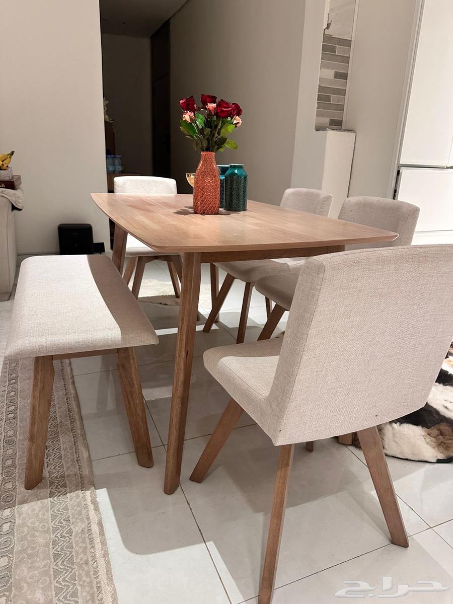 طاولة طعام ومغسلة يد خشب زان64511043678339110