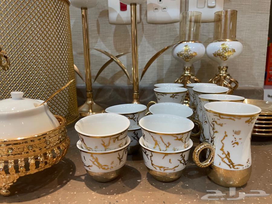 طقم فناجيل قهوه وشاي مع شمعدانات64509771324161111