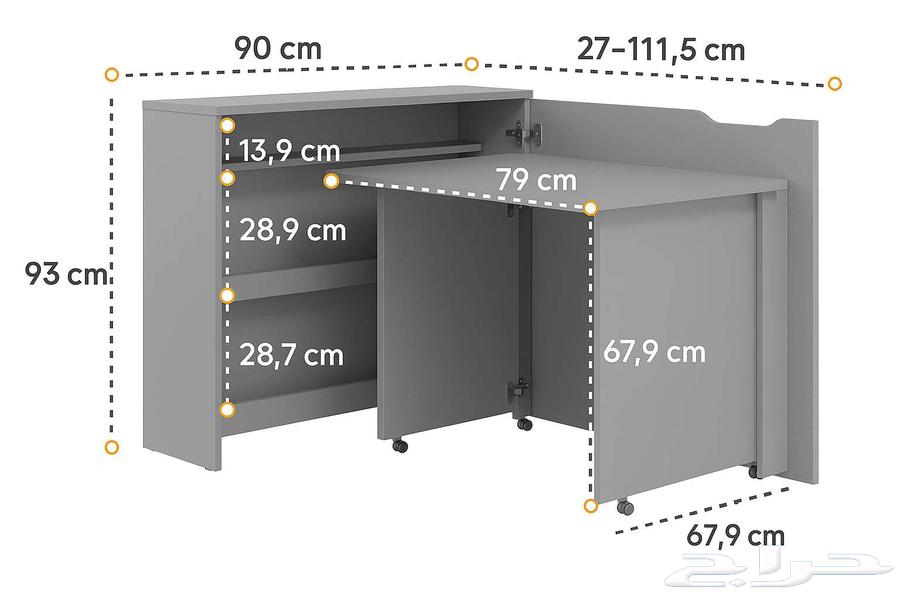 Stylish foldable desk transformed into a practical cabinet, new from factory directly to you64514554721921114