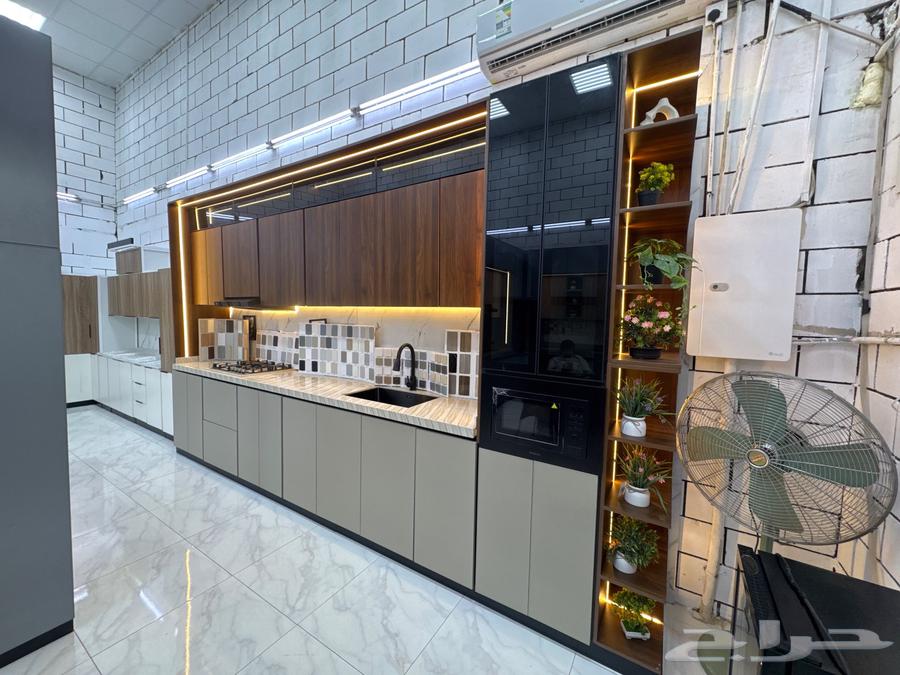 مطبخ عرض محل للبيع رخام صناعة أوروبية صاج مع خشب تايلندي64522216075521110