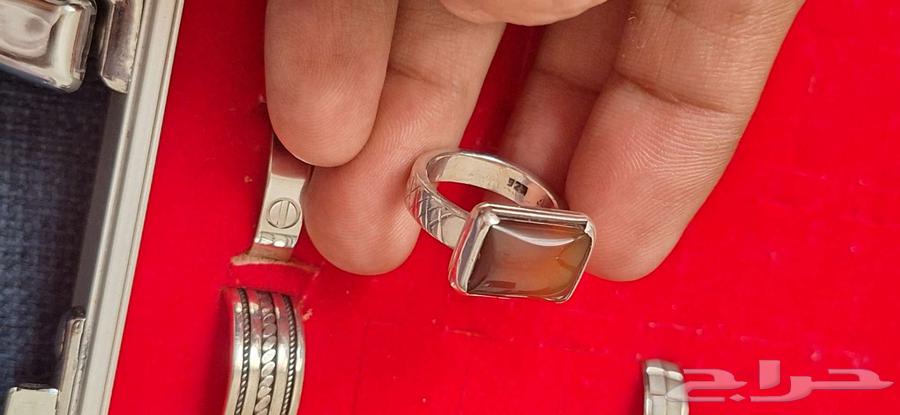 خاتم فضه عقيق جميل مميز64531350710785110