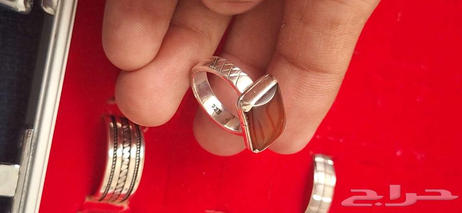 خاتم فضه عقيق جميل مميز64531350710785111