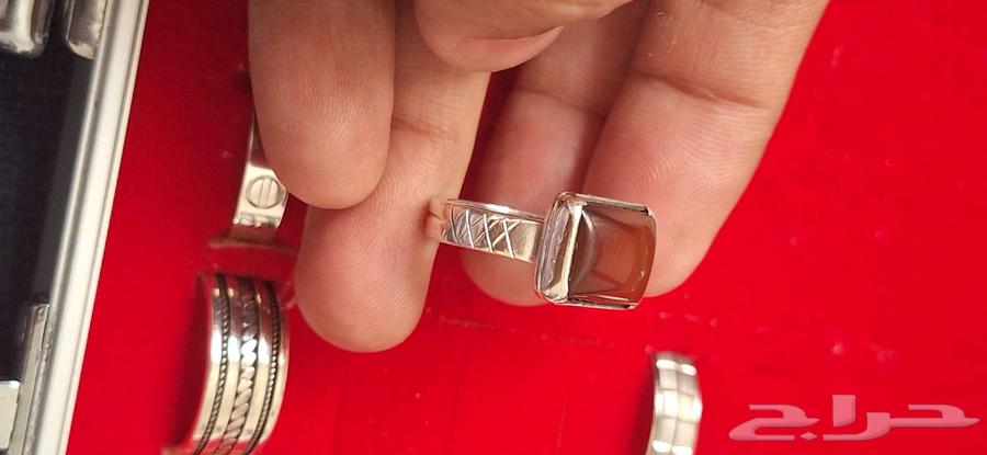 خاتم فضه عقيق جميل مميز64531350710785113