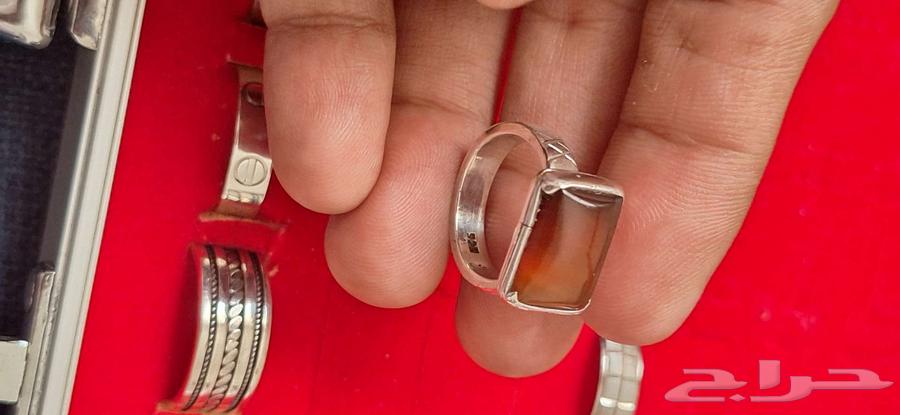 خاتم فضه عقيق جميل مميز64531350710785114