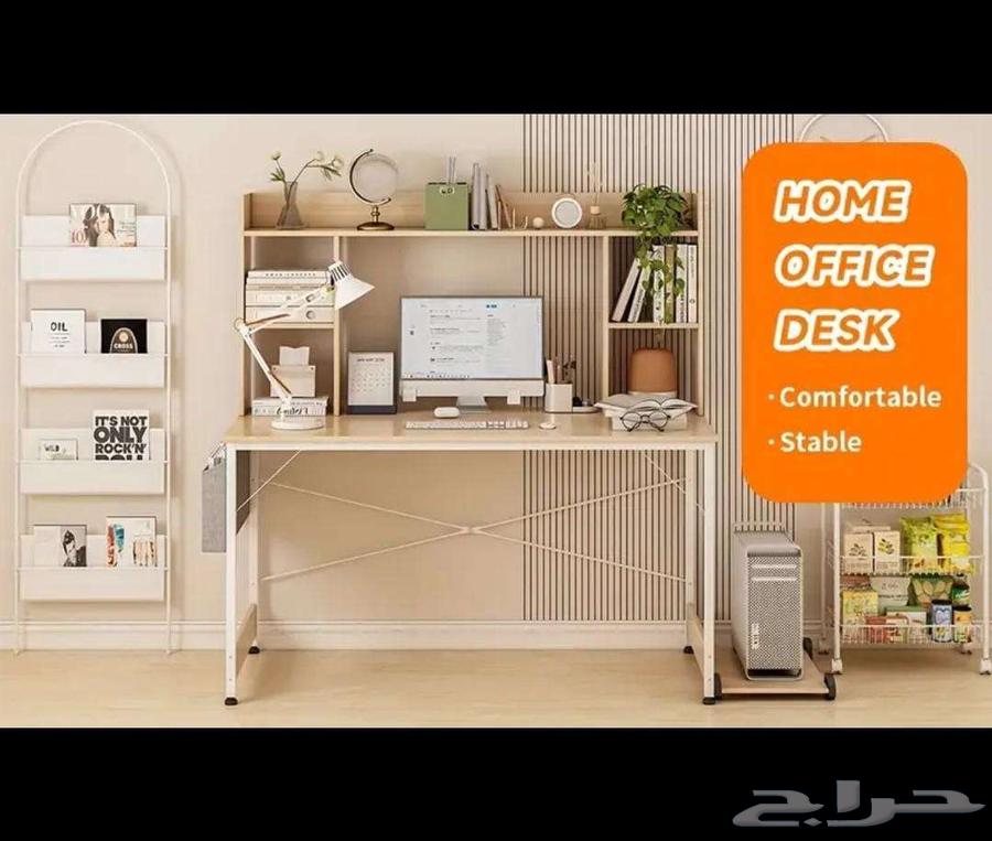 مكتب كمبيوتر مكتبي منظم مع كتب مدمج حامل64534789374849113