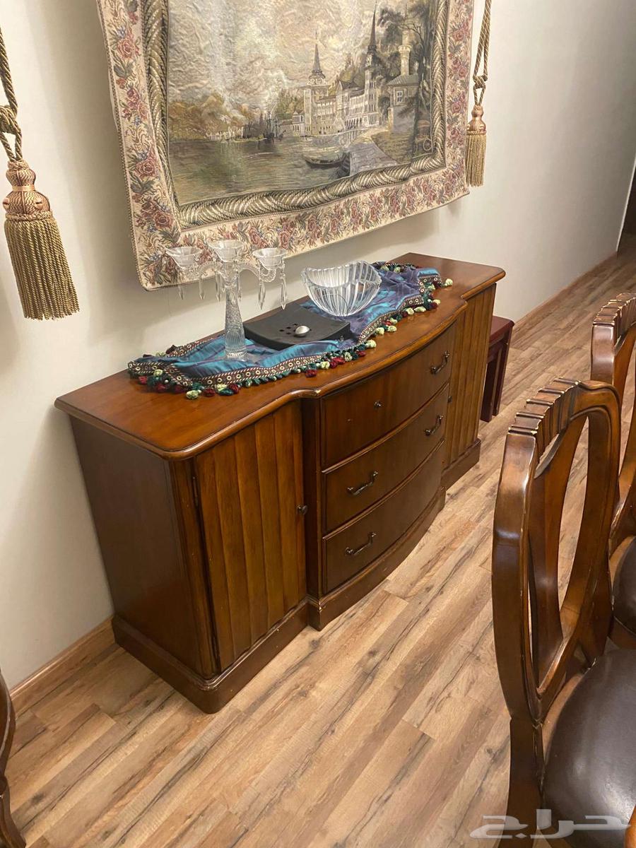 Dining room set with wood table and large and small buffet, 8 chairs64539044900353111