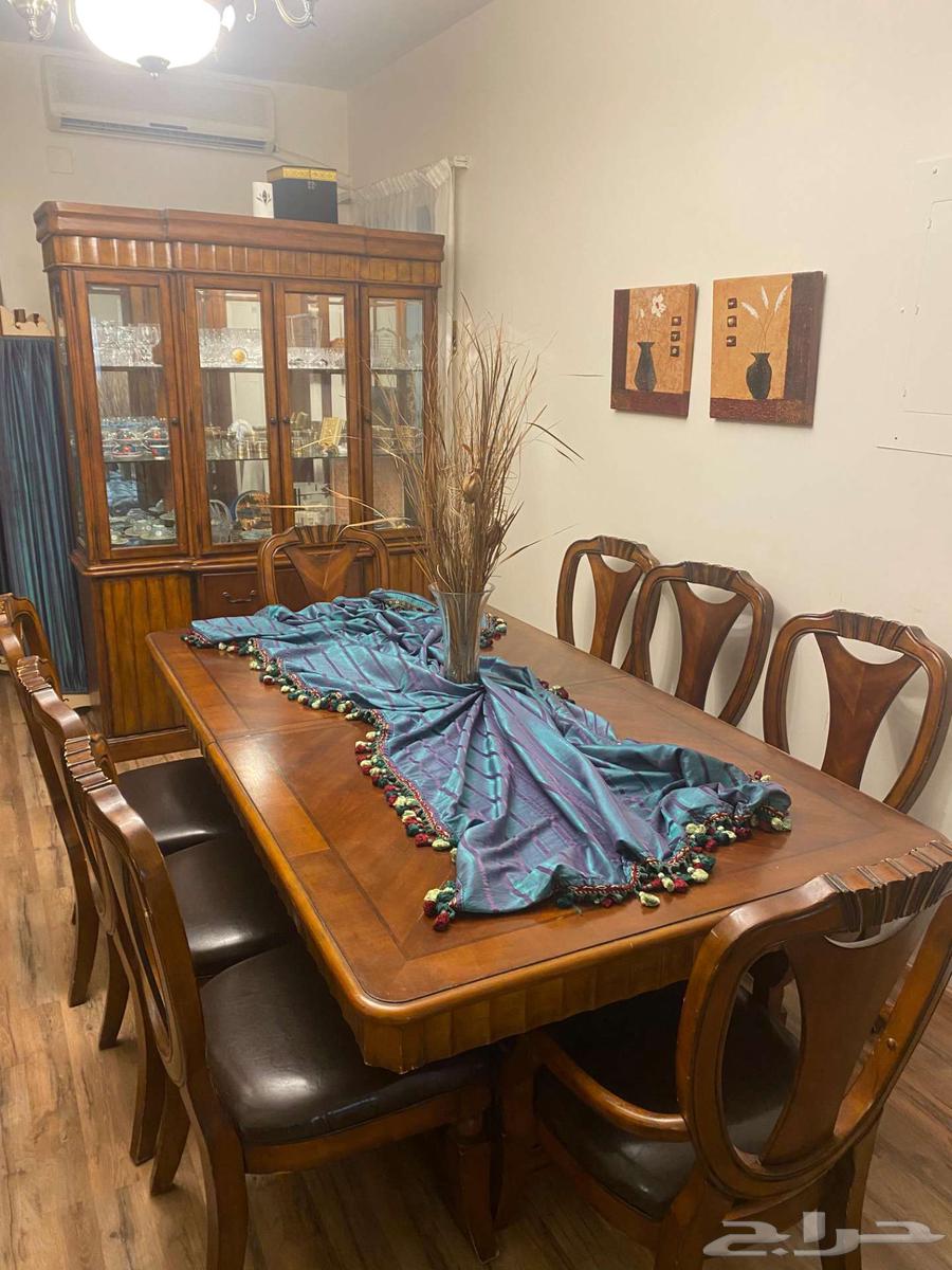 Dining room set with wood table and large and small buffet, 8 chairs64539044900353110