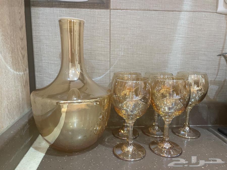 طقم كاسات عصير مع الجاك جديده64538148507778110