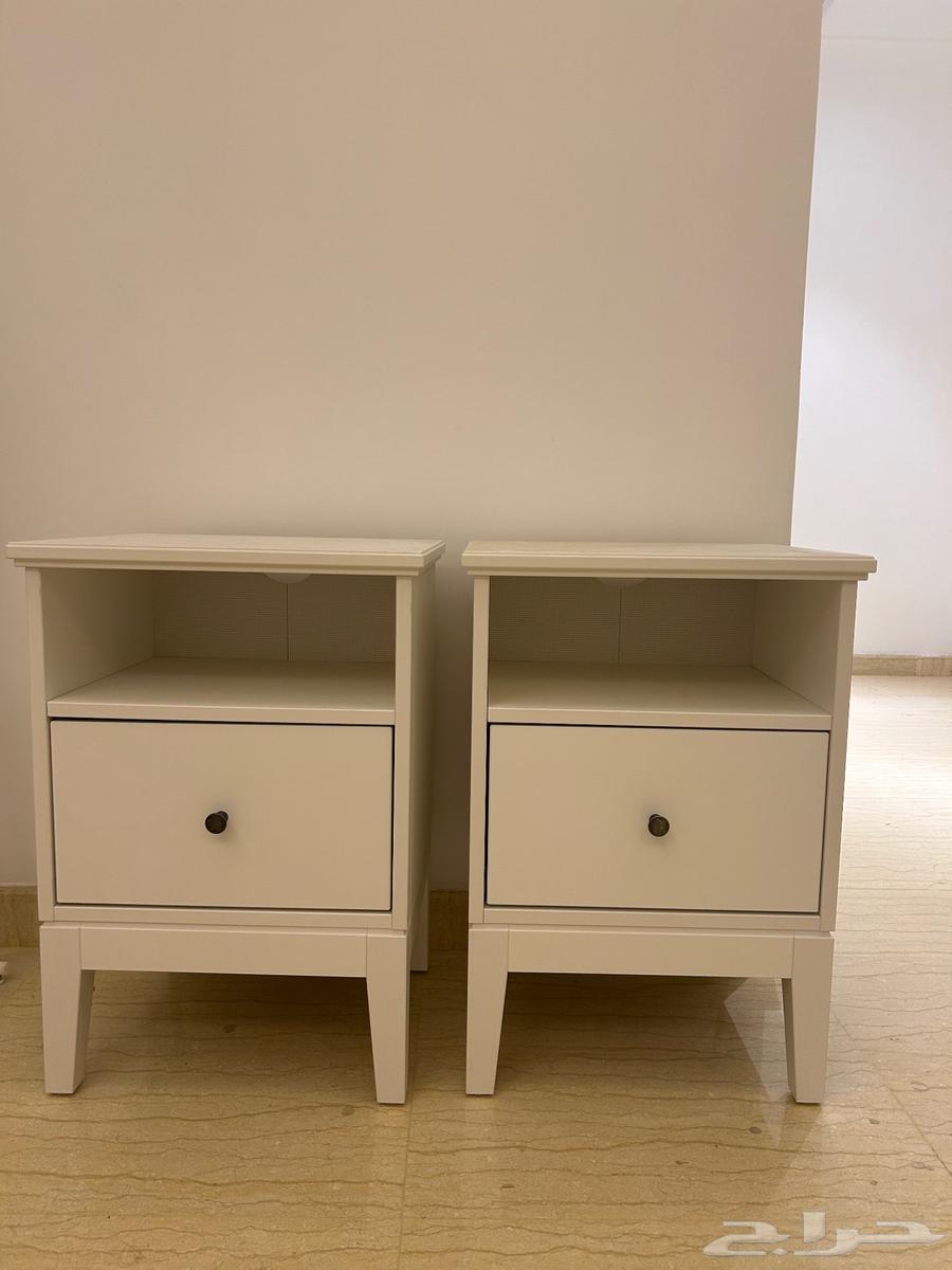 IKEA bed with storage and two side tables64553694356354111