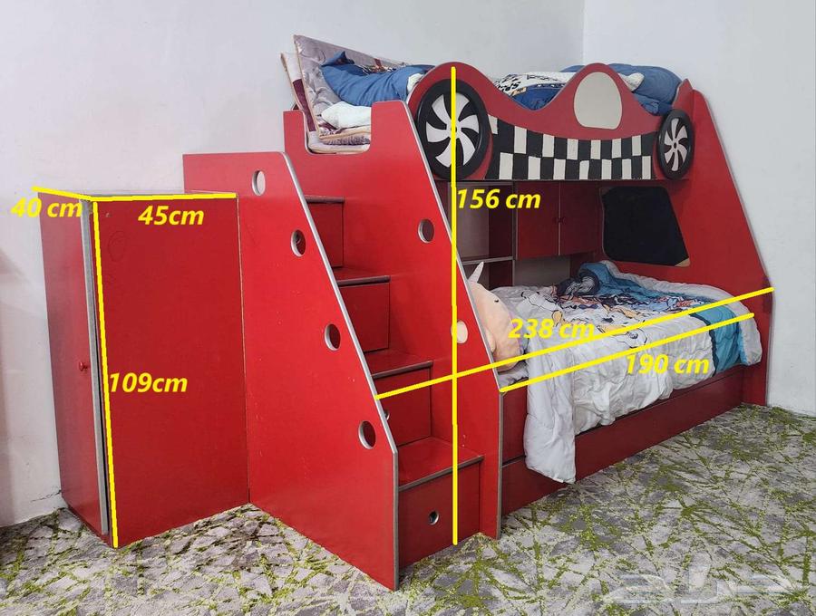 Used children's bedroom set consisting of bed, wardrobe, and bookshelf64550718547458110