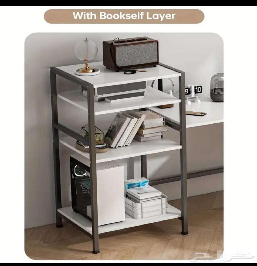 مكتب طاوله كمبيوتر عملي زاوية بيضا على شكل حرف L64553879321987113