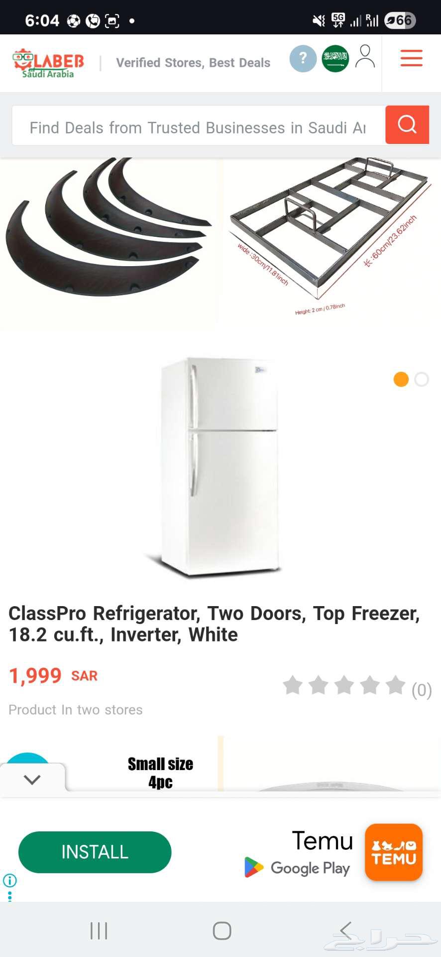 Klas Pro refrigerator with a capacity of 18.264559351740545112