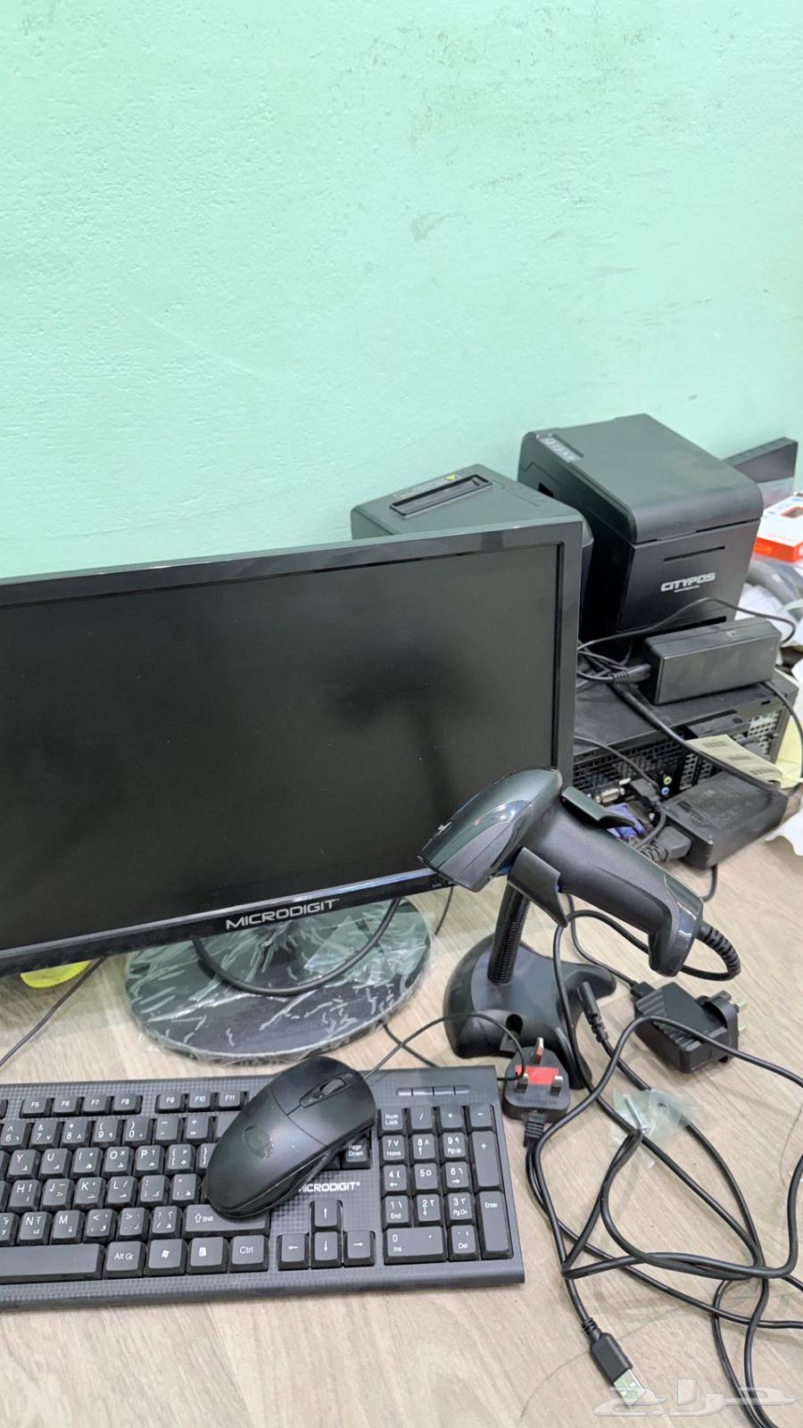 Desktop computer, invoice printer, barcode printer, and scanner64558489476995110