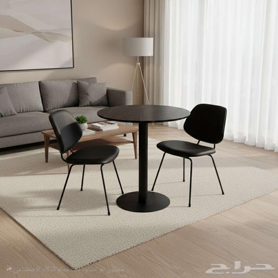 Set of Two Chairs and a Table in Black Color64556916934147114