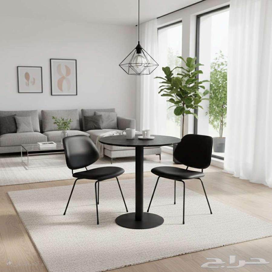 Set of Two Chairs and a Table in Black Color64556916934147110
