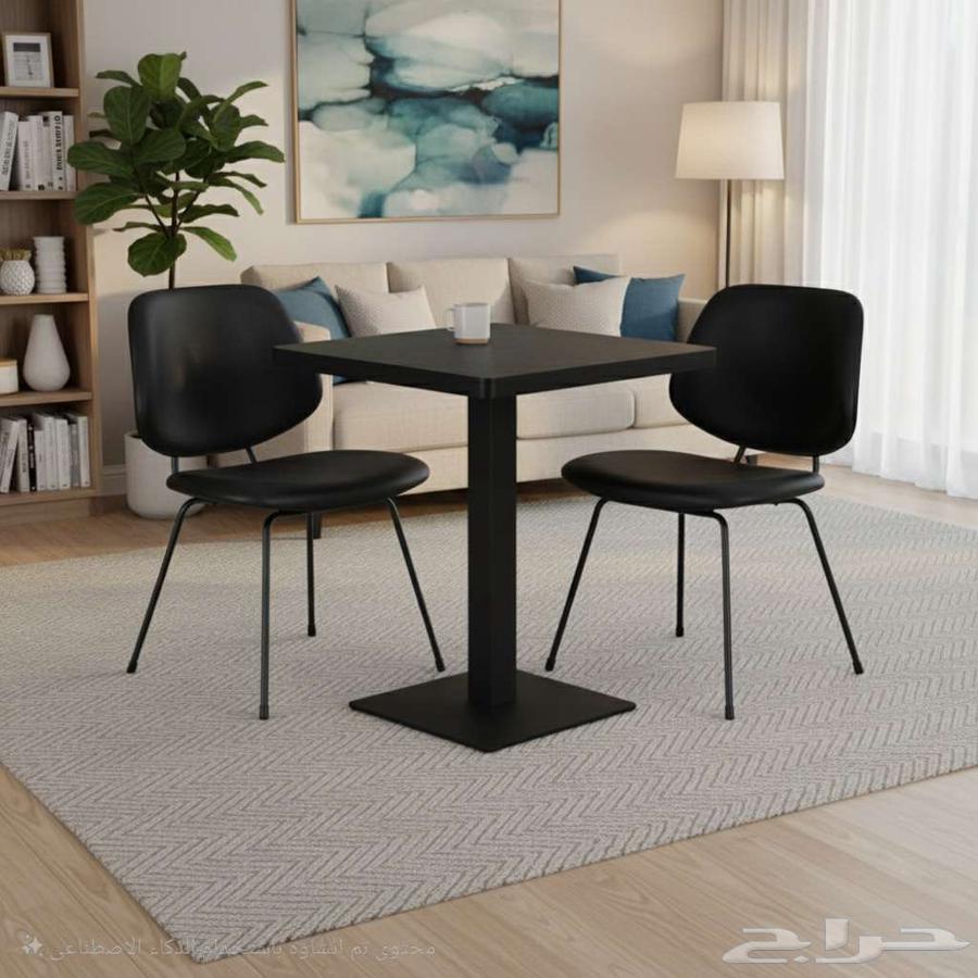 Set of Two Chairs and a Table in Black Color64556916934147113