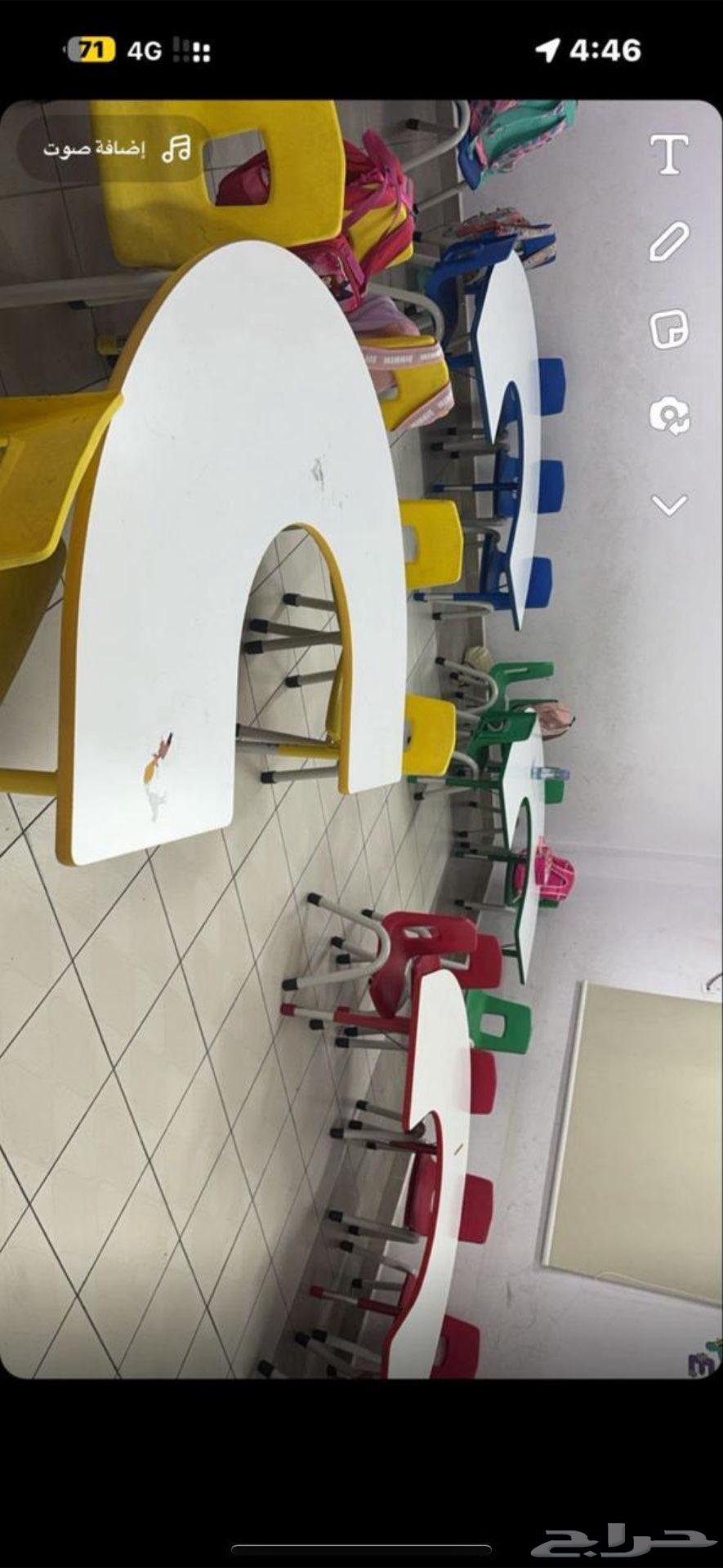 طاولات وكراسي مدرسية للروضة صفوف اولية بدون مقابل مجانية64564337450881110