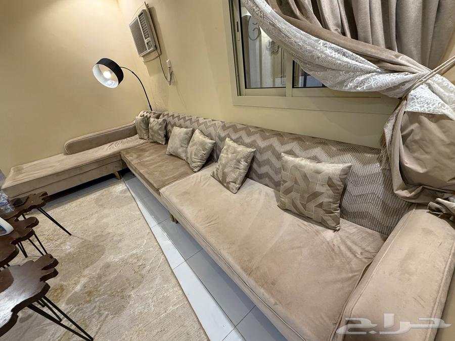 كنب للبيع حرف L مع ستارة64572069085441110