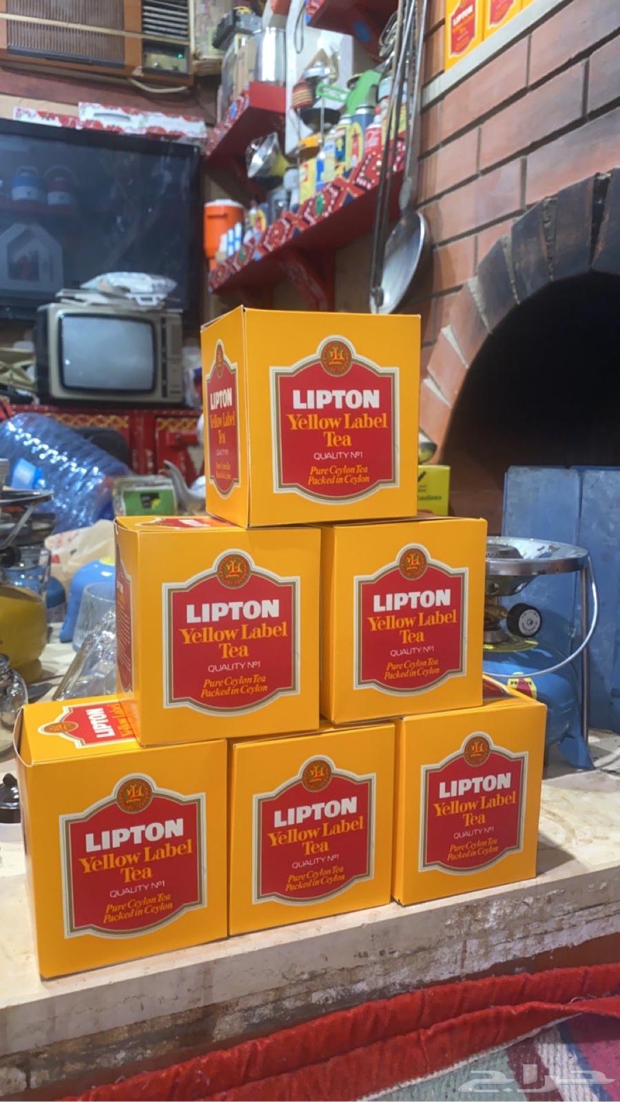 علبة شاي لبتون قديم كرتون64577107138818110