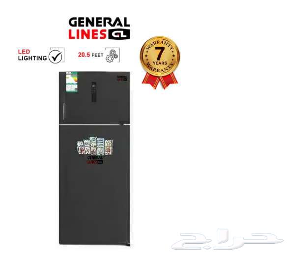 ثلاجة جنرال لاينز 12.3 قدم انفرتر ستيل أسود 1999 ريال64585280969218110