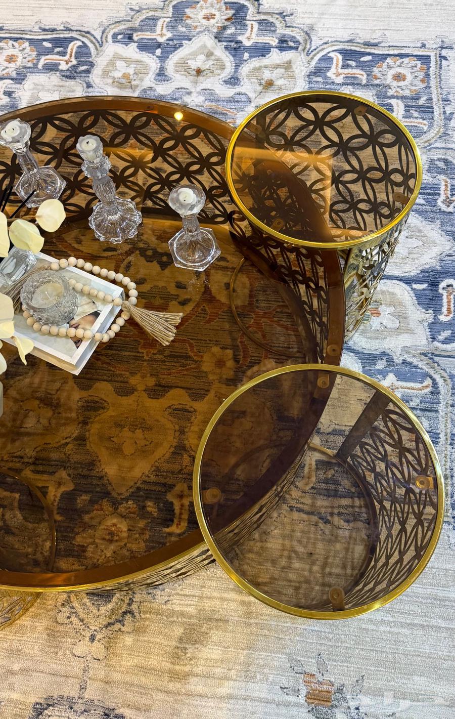 طاوله دائريه مع طاولات خدمه وطاولة تلفاز64580540921601113