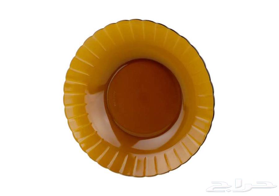 صحن زجاج قديم عسلي64584433008513110