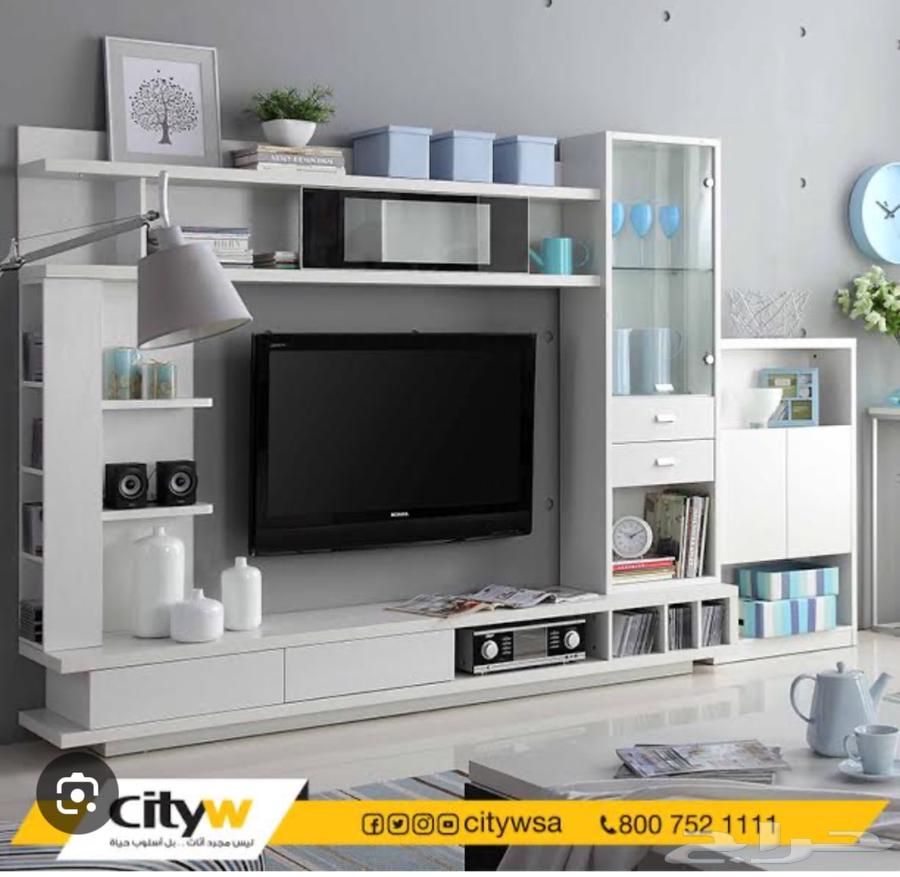 مكتبة تلفزيون وطاولة قهوة من سيتي دبليو بحالة ممتاره64586352112897111