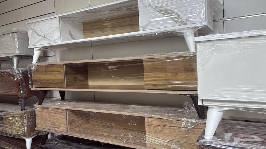 طاولات تلفزيون خشبي جديد استاند شاشه متنقله كفرات توصيل64575657134723111