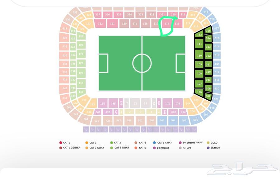 تذاكر مباراة الاتحاد و النصر مربع 116 توجد 3 تذاكر جنب بعض64597397589378110