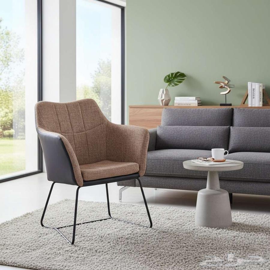 كرسي استرخاء عصري من قماش و جلد صناعي64592564882945114