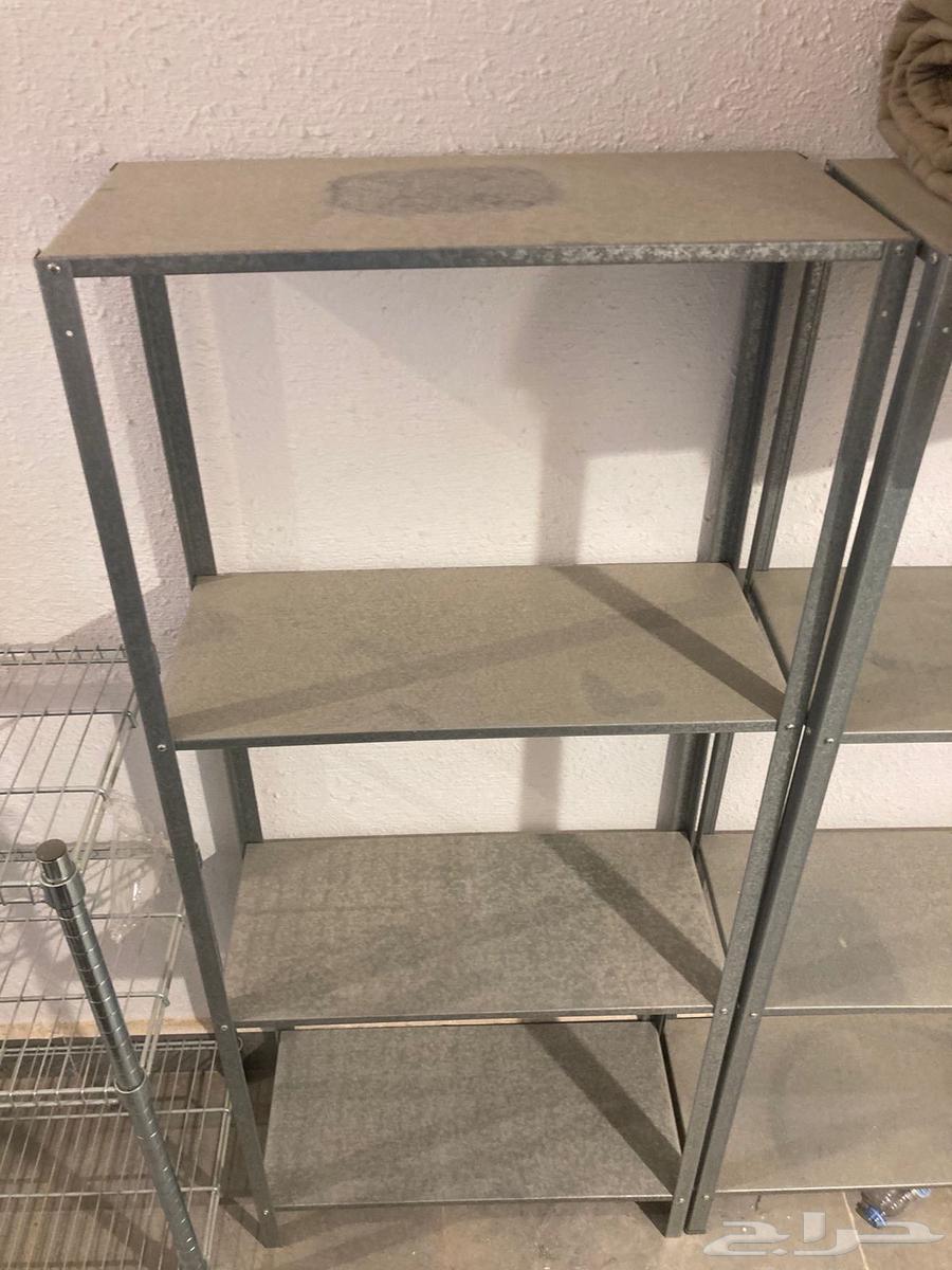 مجموعة رفوف خشب. وحديد. من ايكيا وساكو64598794824322112