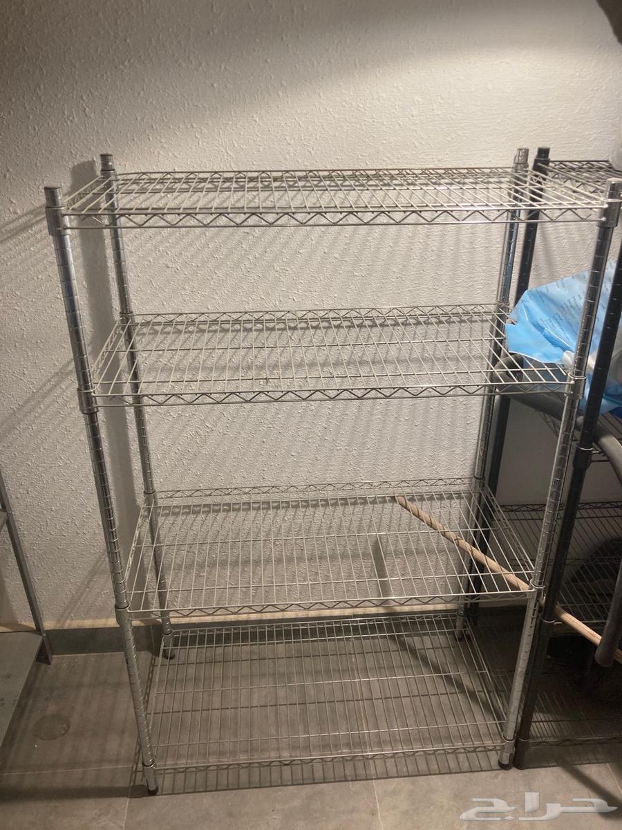 مجموعة رفوف خشب. وحديد. من ايكيا وساكو64598794824322111