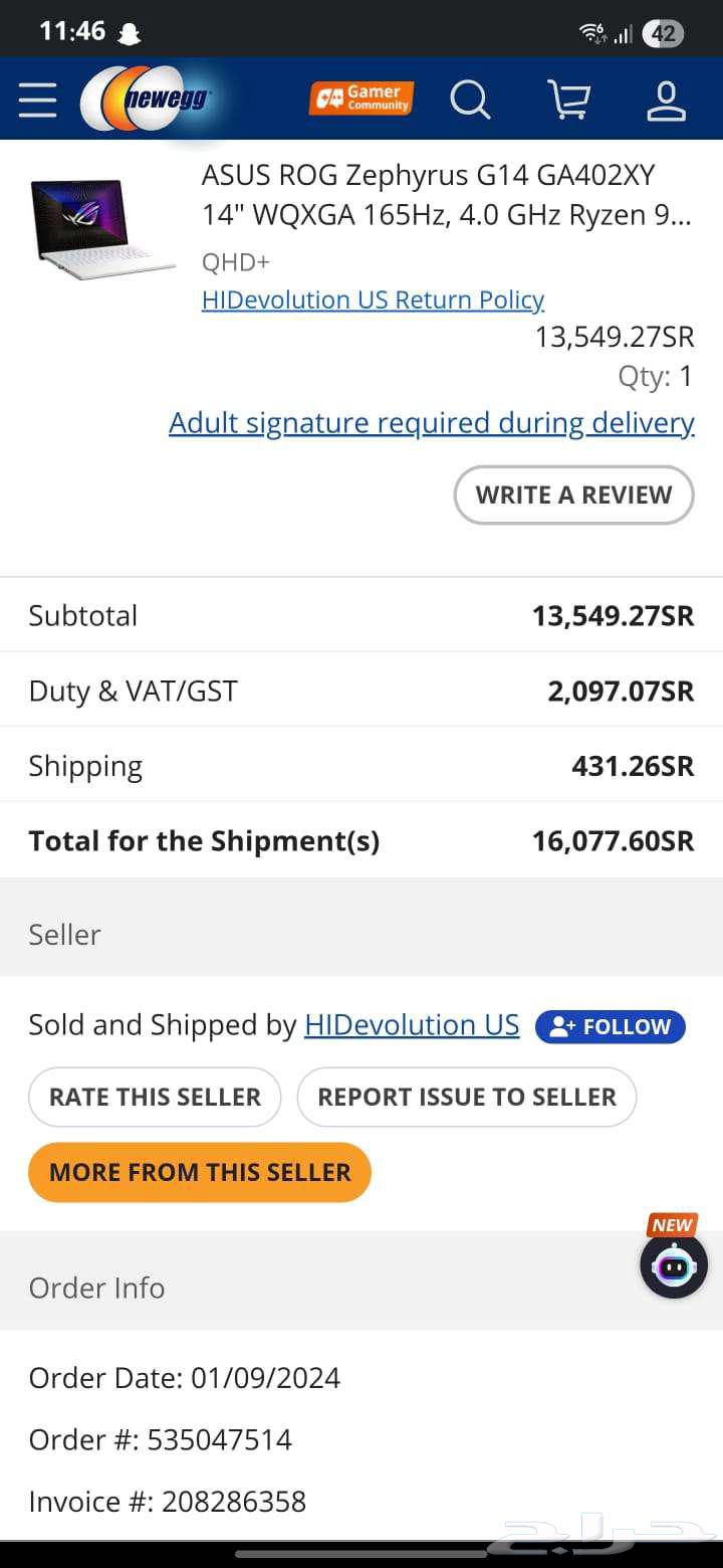 لابتوب العاب للبيع ASUS ROG Zephyrus G1464611480100994113