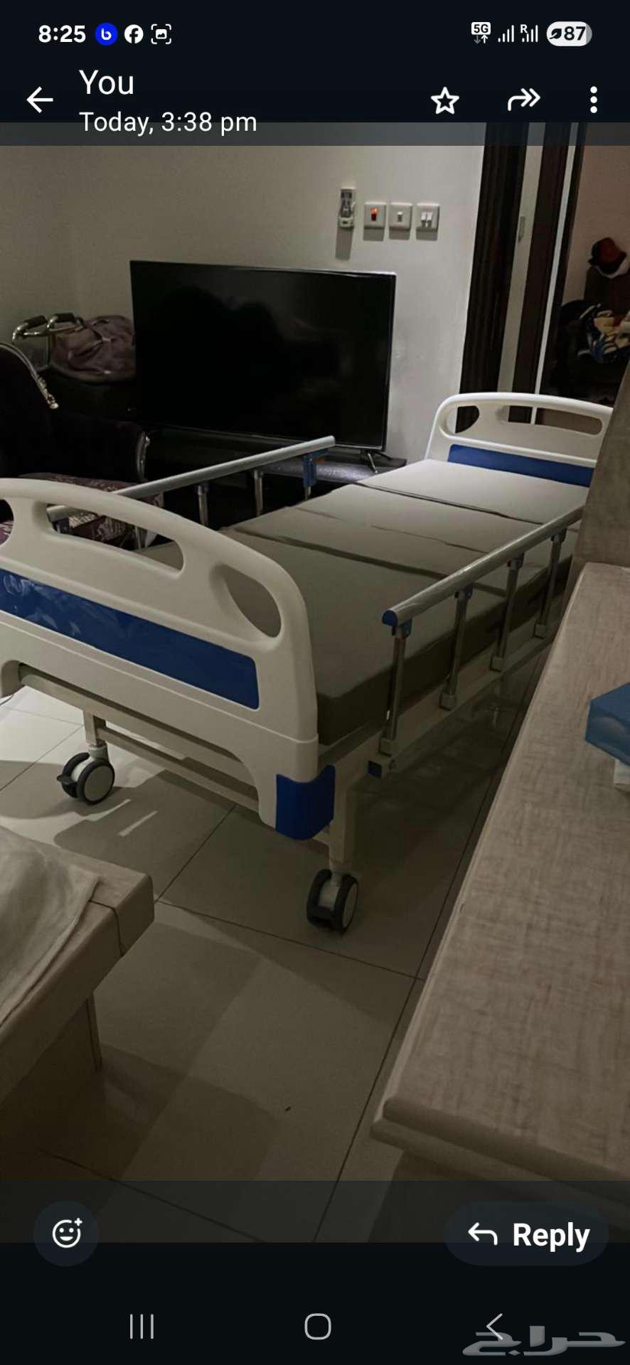 سرير طبى يدوى حركتين   مرتبه شبه جديد64624646393729110